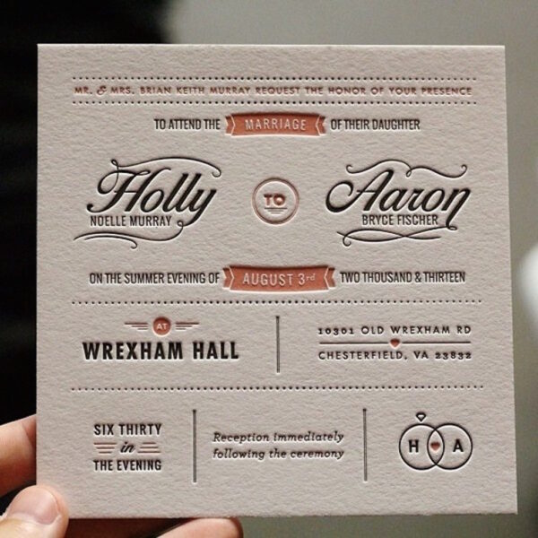 Letterpress Wedding Card Printing